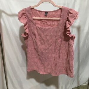 Shein Dusty Rose Ruffled Blouse